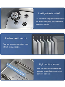 Bain-marie professionnel en acier inoxydable à température constante avec affichage numérique et circulation d'eau chaude - Product Image 6