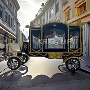 Carrosse funéraire noir personnalisé de luxe avec des pneus en caoutchouc solide pour 4-6 personnes à vendre - Product Image 5