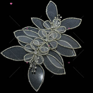 عرس رائع ، 3D الدانتيل زين زهرة بقع الكريستال - Product Image 1