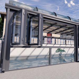 الألومنيوم المسطح الحديث والزجاج المقسى سونروم بيع المصنع مباشرة للاستخدام شقة للمنازل في الهواء الطلق - Product Image 2