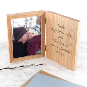 Hot Sale Wooden Picture Photo Frame Custom Foldable Photo Frame Book Shape Wooden Decoration For Home Deco