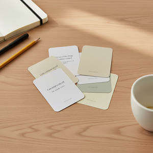 Scatola con Gancio per Carte Motivazionali 'Amati <span class=keywords><strong>Te</strong></span> Stesso', Stampa Personalizzata, Citazioni Quotidiane di Mindfulness e Affermazioni - Product Image 3