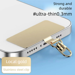 Cordon de téléphone ultra-fin en acier inoxydable de 0,3 mm, design en arc, sans débordement, boucle pivotante à 360°, universel pour téléphones - Product Image 2
