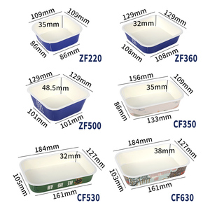 Senang thiết kế độc đáo dùng một lần giấy bao bì thực phẩm container Takeaway hộp <span class=keywords><strong>salad</strong></span> BOWL hình chữ nhật giấy bát - Product Image 5