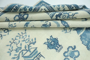 พรมออชัคทำมือสไตล์วินเทจ ผสมขนสัตว์และฝ้าย สีพื้น ไม่ลื่น ซักได้ เหมาะสำหรับห้องนั่งเล่น ห้องนอน ห้องรับประทานอาหาร และโรงแรม - Product Image 3