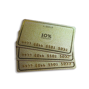 Thẻ Giảm Giá <span class=keywords><strong>VIP</strong></span> In Từ Tính Bằng Nhựa PVC Kim Loại Dập Nổi Màu Vàng Kim - Product Image 5