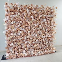 H-988 Décoration de mariage du même style, mur de fleurs artificielles marron, automne, avec arche florale pour mariage