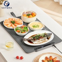 Plateau chauffant alimentaire en silicone pliable 350W, chauffage rapide, température réglable, anti-brûlure, tapis chauffant flexible pour aliments