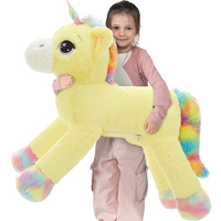 Grande peluche licorne, jouet en peluche doux, poupée cheval arc-en-ciel géante, coussin animal câlin pour chambre d'enfant, cadeau d'anniversaire, en stock