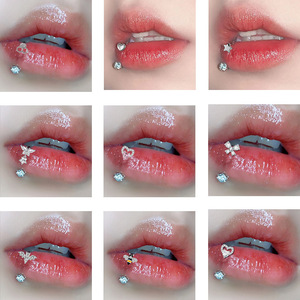 Piercing Labret Unisex <span class=keywords><strong>de</strong></span> Acero Inoxidable <span class=keywords><strong>de</strong></span> 4mm con Bola <span class=keywords><strong>de</strong></span> Cerámica Suave y Diseño <span class=keywords><strong>de</strong></span> Mariposa, Corazón, Abeja y Zirconia, Estilo Punk - Product Image 2
