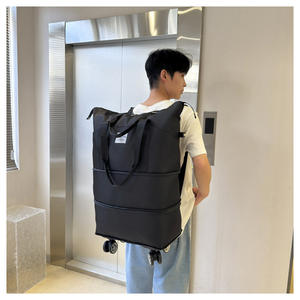 Sac à dos de voyage avec roulettes pivotantes, grande capacité, sac de sport extensible pour étudiants, séparation sec/humide pour courts séjours - Product Image 2