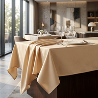 Nappe carrée et serviettes en coton damassé 100% coton, de marque, pour hôtels, complexes hôteliers, entreprises de restauration, restaurants