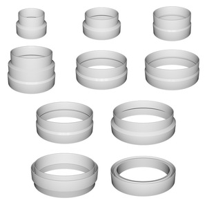 Anneau réducteur pour tuyau d'extraction de hotte Double Gold 160 180, adaptateur PVC type split pour montage mural, pour l'assemblage de tuyaux d'extraction de fumée - Product Image 1