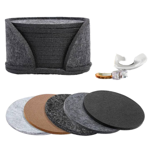 Juego de Manteles Individuales Redondos Modernos de Fieltro Ecológico de 3 mm con Posavasos y Diseño de Logotipo Personalizado para Mesas de Comedor - Product Image 1