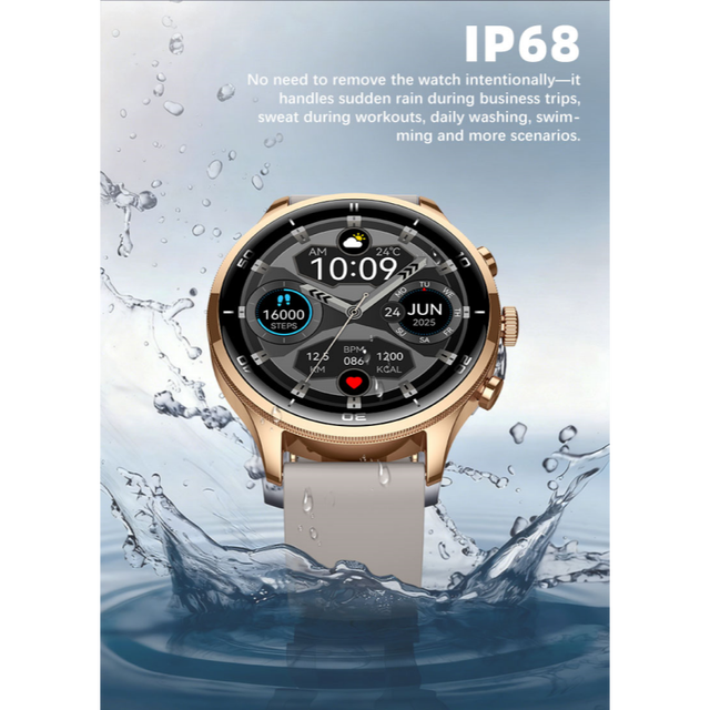 S96 Smartwatch for Men IP68 Waterproof TFT Display 350mAh Battery 1.39" Screen for Call Heart Rate SpO2 Sleep Monitoring