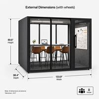 Cabine de réunion insonorisée Vestael Custom OEM pour 8 personnes avec porte en verre et structure en aluminium pour usage professionnel en bureau.