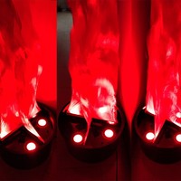 Lampe LED à flamme simulée (nouvelle et d'occasion) pour décoration de brasero - Effet visuel immersif pour mariage, bar, événement, accessoire de scène rouge