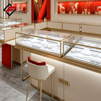 Vitrine de présentation de bijoux et comptoir de présentation de bijoux avec vitrine en verre et éclairage LED