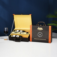 Boîtes en PU sur mesure, emballage en carton de luxe, emballage en cuir classique, boîte cadeau pour vin, petite valise en cuir