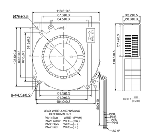 Ventola Centrifuga ad Alta Pressione 1232 DC 12v 24v 120x120x32mm Ventola di Raffreddamento a Velocità Regolabile con Cuscinetto a Sfera per BBQ Purificatore d'Aria - Product Image 6