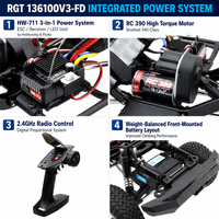RGT 136100V3-FD CRUISER RC-4 1/10 Vintage Bronco RC Rock Crawler 4WD avec essieu métallique intégré pour ESC, camion RTR, chargeur