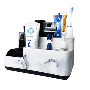 Bathroom Storage Box With Compartments Freestanding <b>Toothbrush</b> <b>Holder</b> <b>Toothpaste</b> Organizer Custom Size - Product Image 5