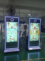 Cabina de Fotos con Espejo de 76 Pulgadas, Pantalla Táctil de 49 Pulgadas, Impresora Integrada, con Ruedas y Anillo de Luz para Alquiler en Bodas y Fiestas