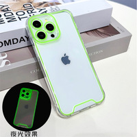 Veilleuse transparente néon Flash Fluorescent Silicone étui de téléphone lumineux pour IPhone 16 15 14 13 12 Pro Max étui transparent
