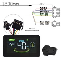 Compteur d'affichage à cristaux liquides coloré pour vélo électrique H6C 24V-60V SM/prise de connexion étanche Ebike affichage intelligent avec USB