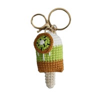 Porte-clés en crochet faits main en forme de mini-crèmes glacées, fruits tricotés : pastèque, orange, fraise, kiwi