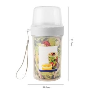 School Lunch Box Food Storage Bento Box Portable <b>Breakfast</b> Cups Oatmeal Cereal Nut Yogurt Salad Cup <b>Container</b> Set with Fork - Product Image 3