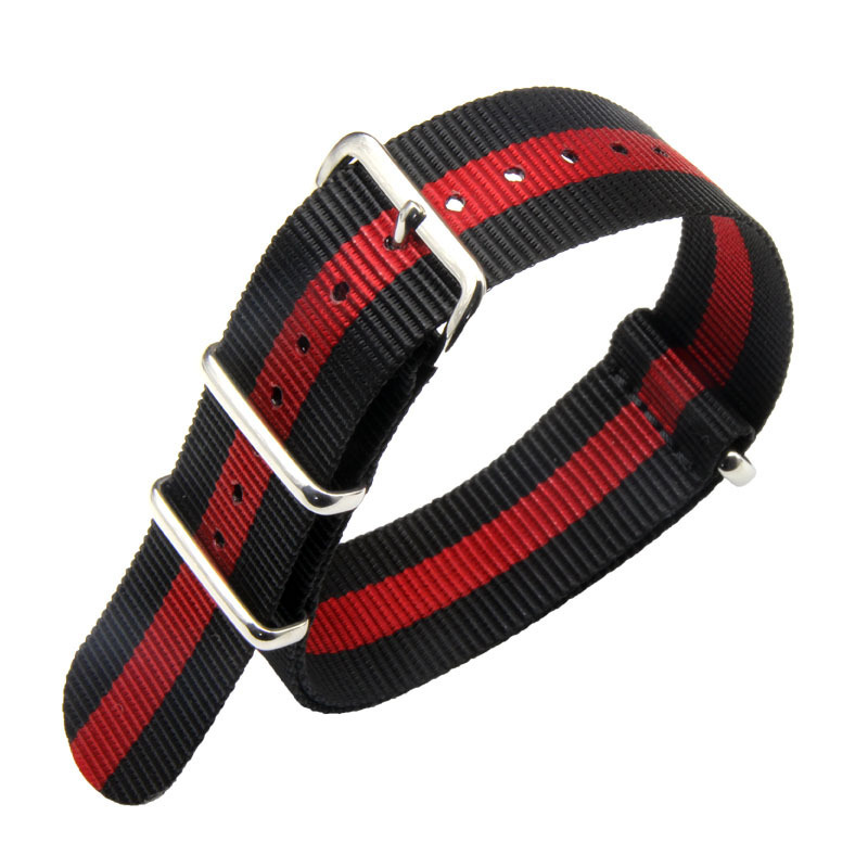 F19 Noir Rouge Vif Trois Tons Boucle Argentée