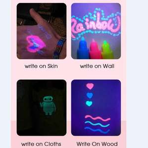 قلم حبر غير مرئي <span class=keywords><strong>3</strong></span> ألوان ، علامات سحرية ، علامات سحرية ، رسائل سرية ، قلم تجسس ، علامات فنية للرسم Doodle - Product Image 3