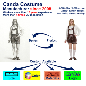 Pantalones Cortos con Tirantes, Estilo Tradicional <span class=keywords><strong>Lederhosen</strong></span>, Costuras Decorativas, Color Marrón Clásico, Eventos, Directo de Fábrica, CE CPC UKCA - Product Image 4