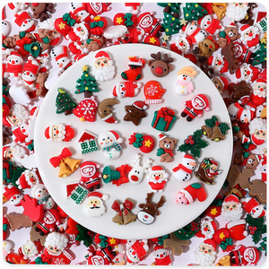Figurines en résine de Noël, assortiment varié, fournitures de bricolage pour la décoration artisanale, ornements faits à la main pour les créations de Noël - Product Image 1