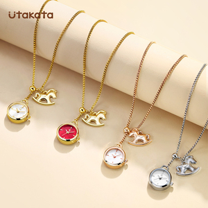 Ladies Pendant Wristwatch Stylish Exquisite Little Horse Timepiece Accessory Necklace Jewelry Decoration - Product Image 1