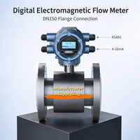 Alat Ukur Aliran Elektromagnetik Digital RS485 Industrial Fluid OEM Akurasi Tinggi 4-20mA Dn150 untuk Air, Jus, Santan Kelapa