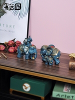 Sculpture d'éléphant créative de style européen-américain en résine époxy, artisanat décoratif pour la maison, art populaire pour salon et meuble TV