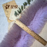 Dentelle à dégradé de couleurs, dentelle en tulle 3D bouffante, garnitures pour jupes évasées pour robes de mariée, usine de dentelle