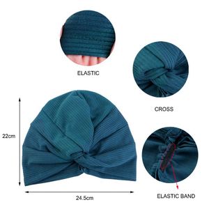 Venta al por mayor de accesorios para el cabello con logotipo personalizado musulmán africano flor Hijab grueso giro turbante cabeza envoltura diadema para mujeres - Product Image 3
