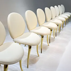 ריהוט פינת אוכל בעיצוב מינימליסטי מסעדה עגולה אחורית כסאות אוכל מודרניים מעור יוקרה