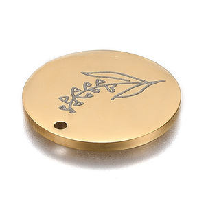 Colgante de disco de acero inoxidable chapado en oro con flor de <span class=keywords><strong>nacimiento</strong></span> personalizada de 15 mm para la creación de joyas de regalo de cumpleaños personalizadas - Product Image 6