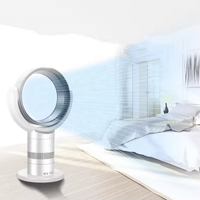 OEM Ventilateur de table de bureau intelligent et silencieux Moteur sans balais à courant continu Télécommande oscillante sans lame Commande numérique Plastique Minuterie 9 heures RV