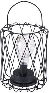 Modernes Design Schwarz Matt Fertig Metall käfig Schmiedeeisen LED Dekorative Tisch lampe Batterie betriebenes Nachtlicht für Wohnzimmer - Product Image 5