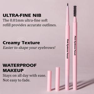 Crayon à sourcils 3D <span class=keywords><strong>avec</strong></span> brosse rose sans logo, crayons fins de haute qualité, crayon à sourcils imperméable, marque privée - Product Image 2
