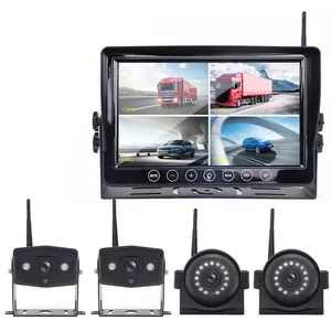 9-дюймовая беспроводная камера заднего вида для автомобилей TFT LCD HD Video Quad DVR автомобильный монитор Автобус/автобус/прицеп большой экран разделенный дисплей Monit