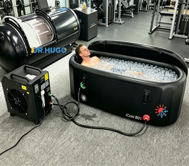 DR.HUGO iCold B01 New All-in-One Inflatable Ice Bath Tub | Single Person Cold Plunge Barrel with Intelligent Chiller System