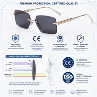 Lunettes de soleil sans monture personnalisées STY5003D, style Y2K punk, rectangulaires, pour femmes et hommes, verres dégradés UV400, vente en gros