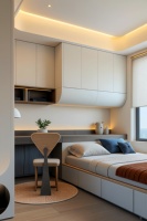 Banc de fenêtre tatami sur mesure intégré, design moderne avec rangement pour baie vitrée