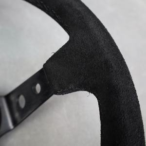 <span class=keywords><strong>Volant</strong></span> de course en cuir suédé de 14 pouces 350mm bouton de corne de dérive de maïs profond - Product Image 3